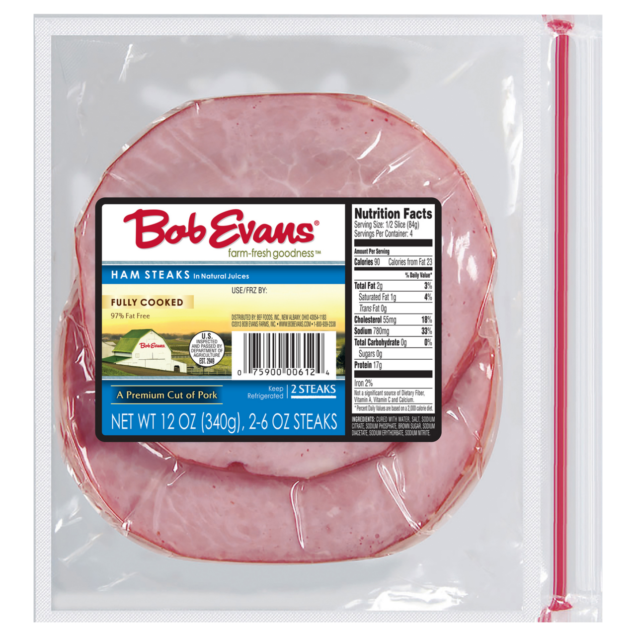 Bob Evans Ham Steaks, 2 Pack | Bob Evans Farms