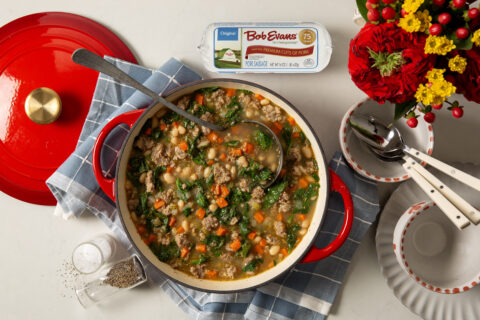 Sausage, White Bean, and Spinach Soup