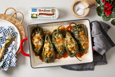 Egg and Sausage Stuffed Poblano Peppers